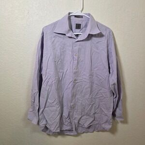 Calvin Klein CK Men's Purple Dress Shirt Long Sleeve XL 17 (32/33) 100%‎ Cotton